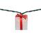 10-Count White and Red Christmas Present Light Set- 7.5ft Green Wire